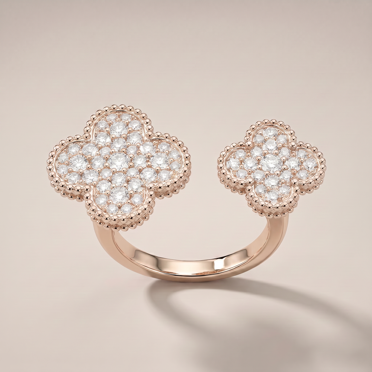 Floral Clover Between The Finger Ring