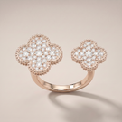 Floral Clover Between The Finger Ring