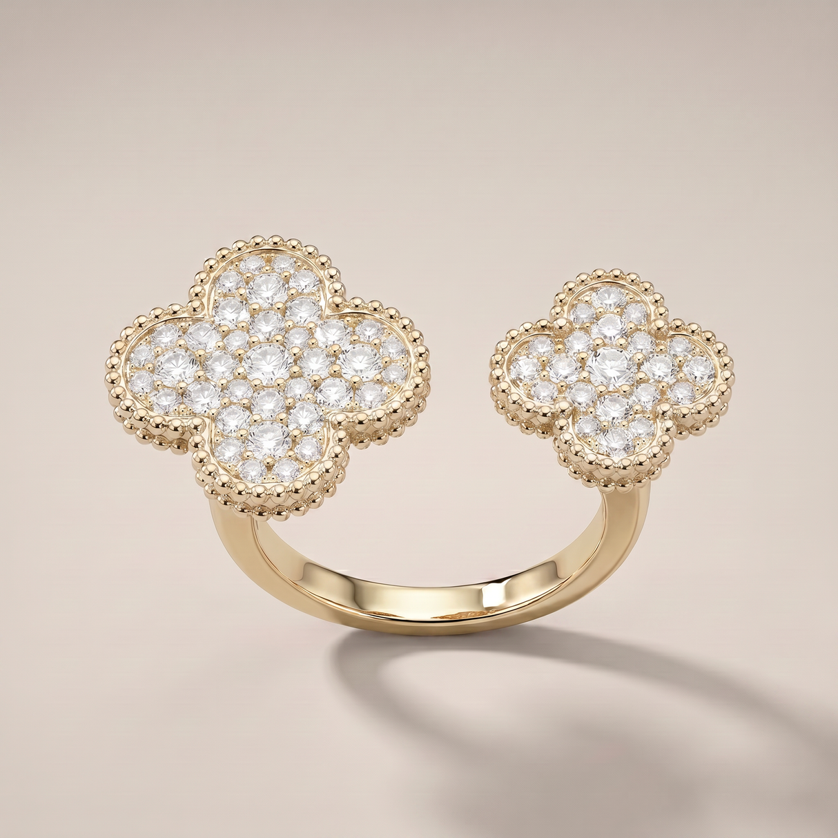 Floral Clover Between The Finger Ring