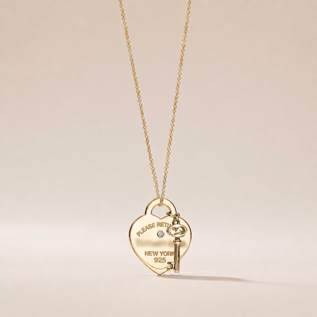 Heart & Key Pendant Necklace – Pikoja