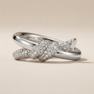 Knot Double Row Pavé Diamonds Ring