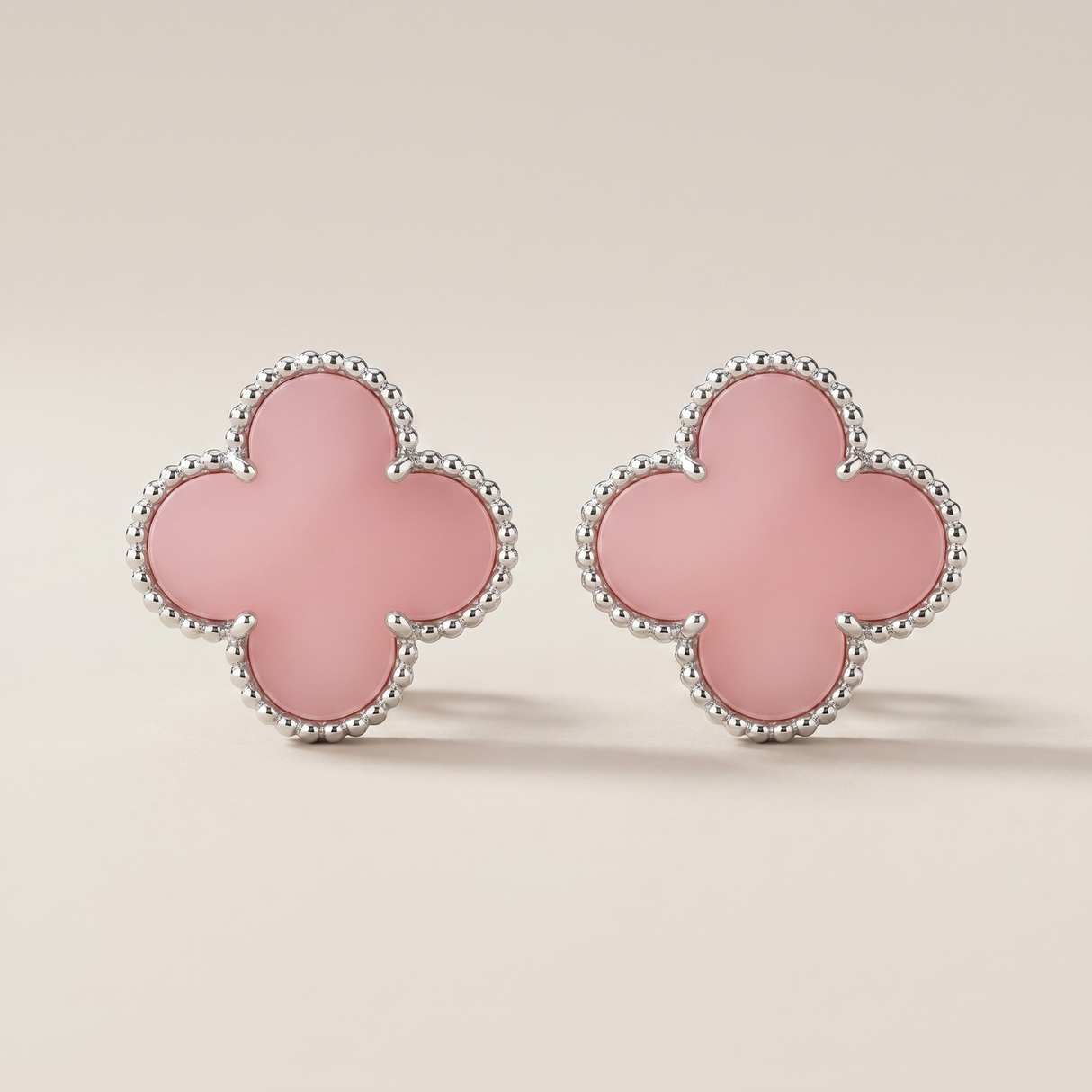 Magic Alhambra Pink Opal Earrings