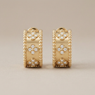 Perlée Clovers Diamonds Hoop Earrings