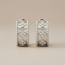 Perlée Clovers Diamonds Hoop Earrings