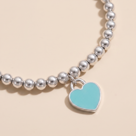 Return To T Heart Tag Bead Bracelet