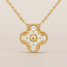 Sweet Alhambra Pavé Diamond Clover Necklace