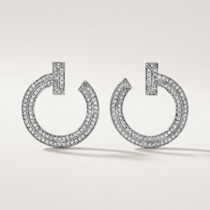 T T1 Open Pavé Hoop Earrings