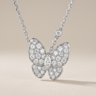Two Butterfly Diamond Necklace