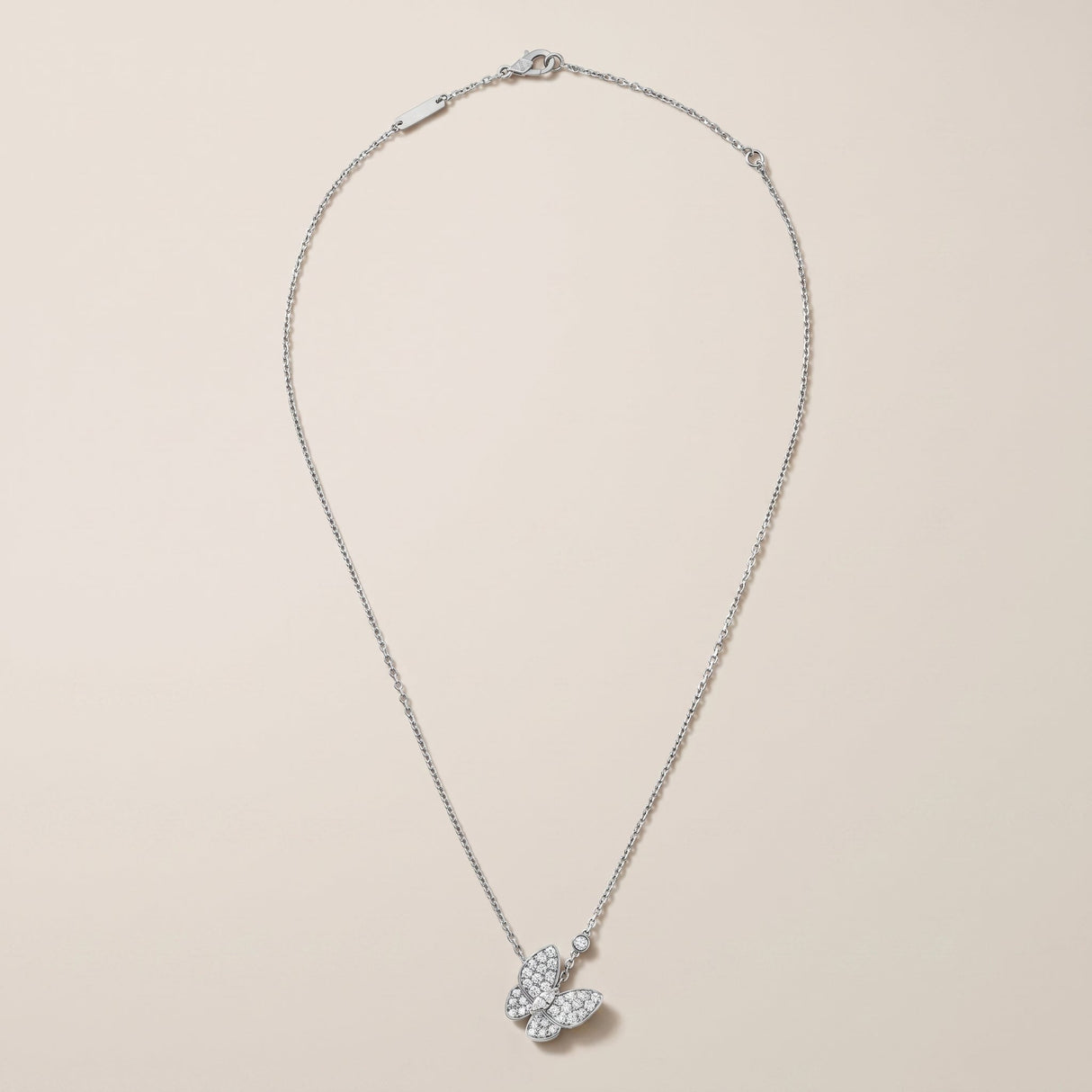 Two Butterfly Diamond Necklace