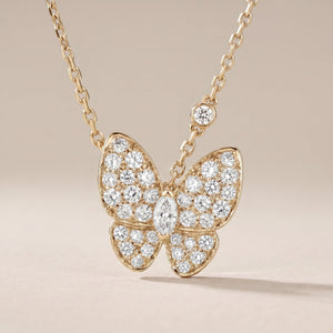 Two Butterfly Diamond Necklace