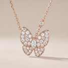 Two Butterfly Diamond Necklace