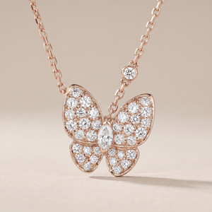 Two Butterfly Diamond Necklace