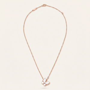 Two Butterfly Mother Of Pearl Necklace