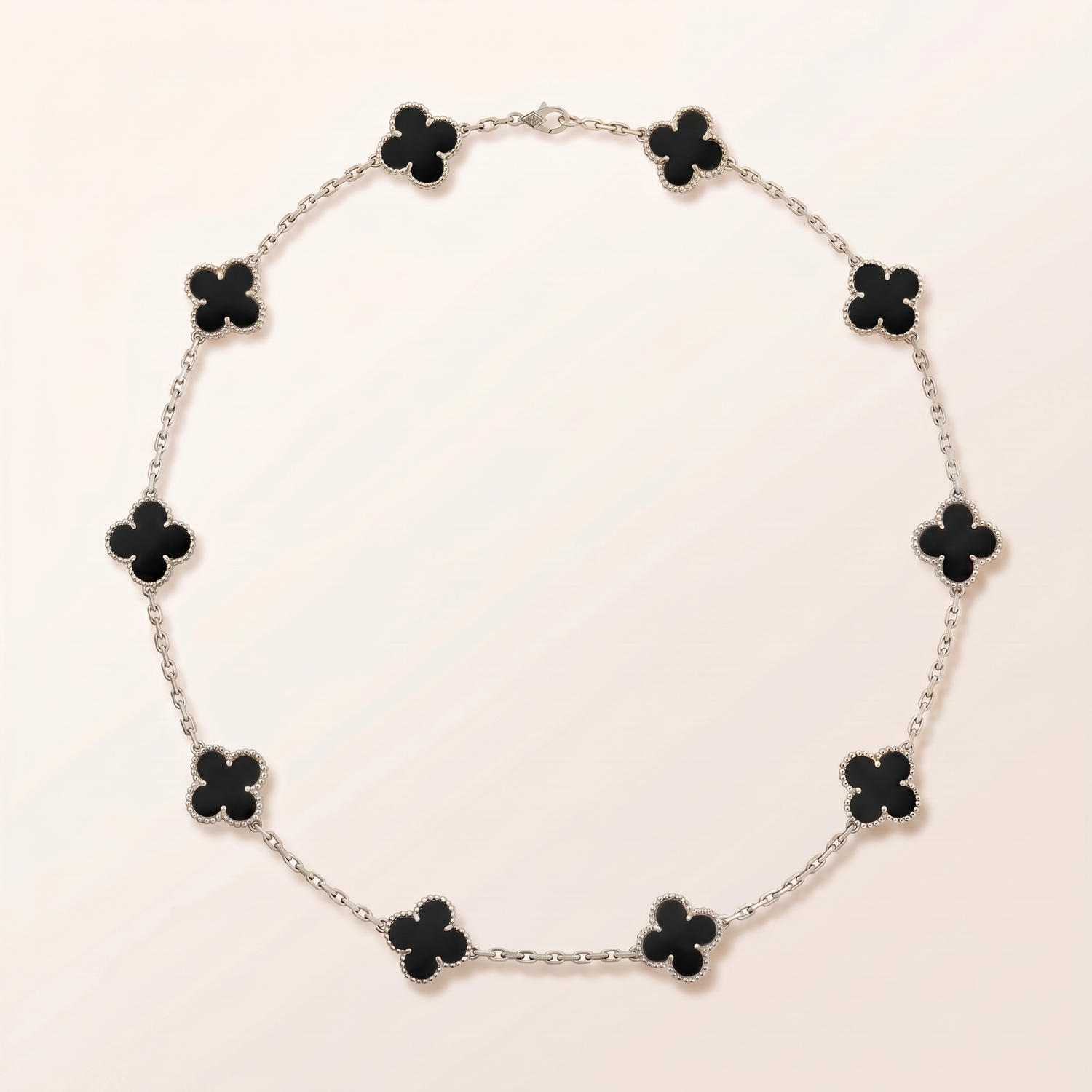 Vintage Alhambra Black 10 Motifs Necklace