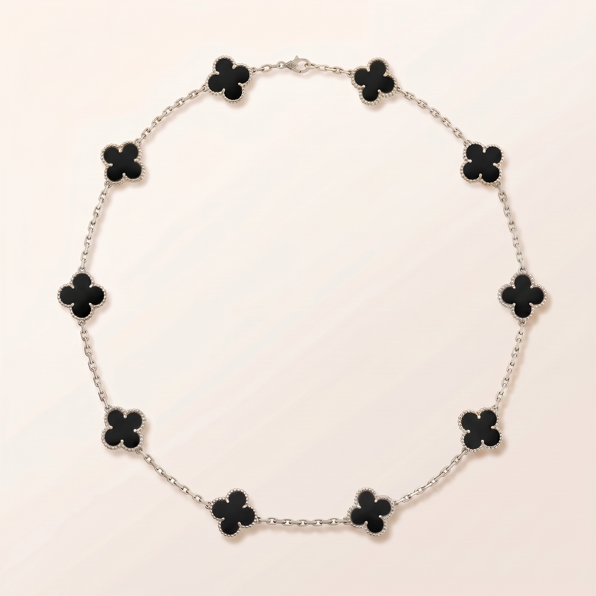 Vintage Alhambra Black 10 Motifs Necklace