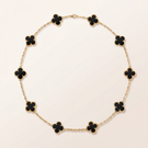 Vintage Alhambra Black 10 Motifs Necklace
