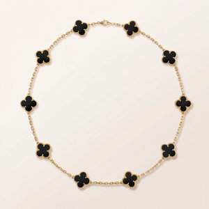 Vintage Alhambra Black 10 Motifs Necklace