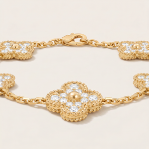 Vintage Alhambra Pavé Diamonds Clover Bracelet
