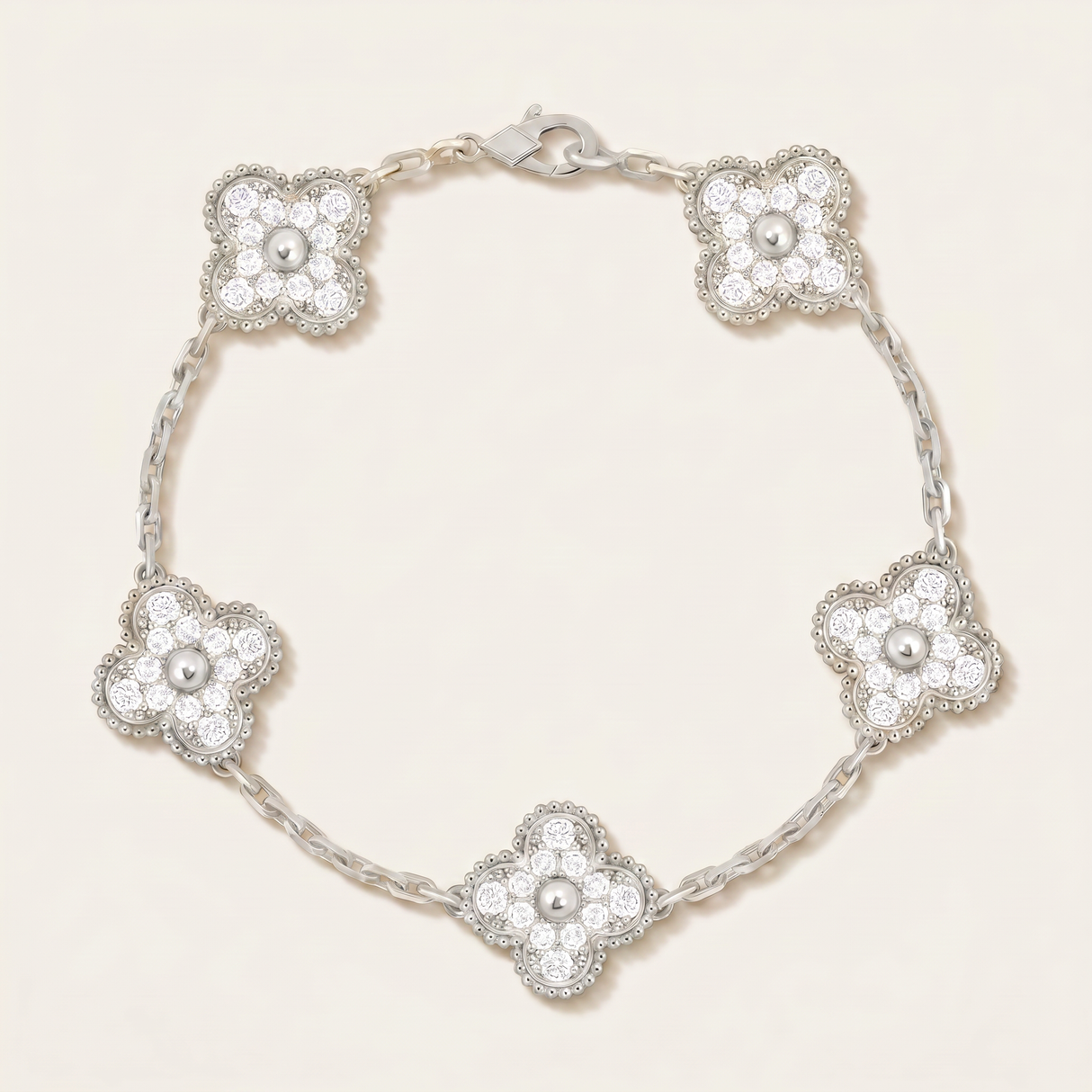 Vintage Alhambra Pavé Diamonds Clover Bracelet