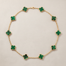 Vintage Alhambra Malachite 10 Motifs Necklace