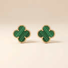 Vintage Alhambra Malachite Earrings