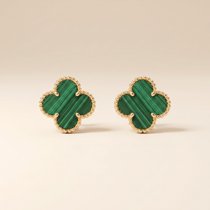 Vintage Alhambra Malachite Earrings