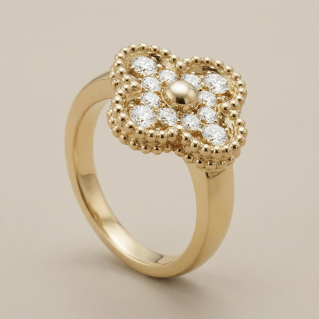 Vintage Alhambra Pavé Ring