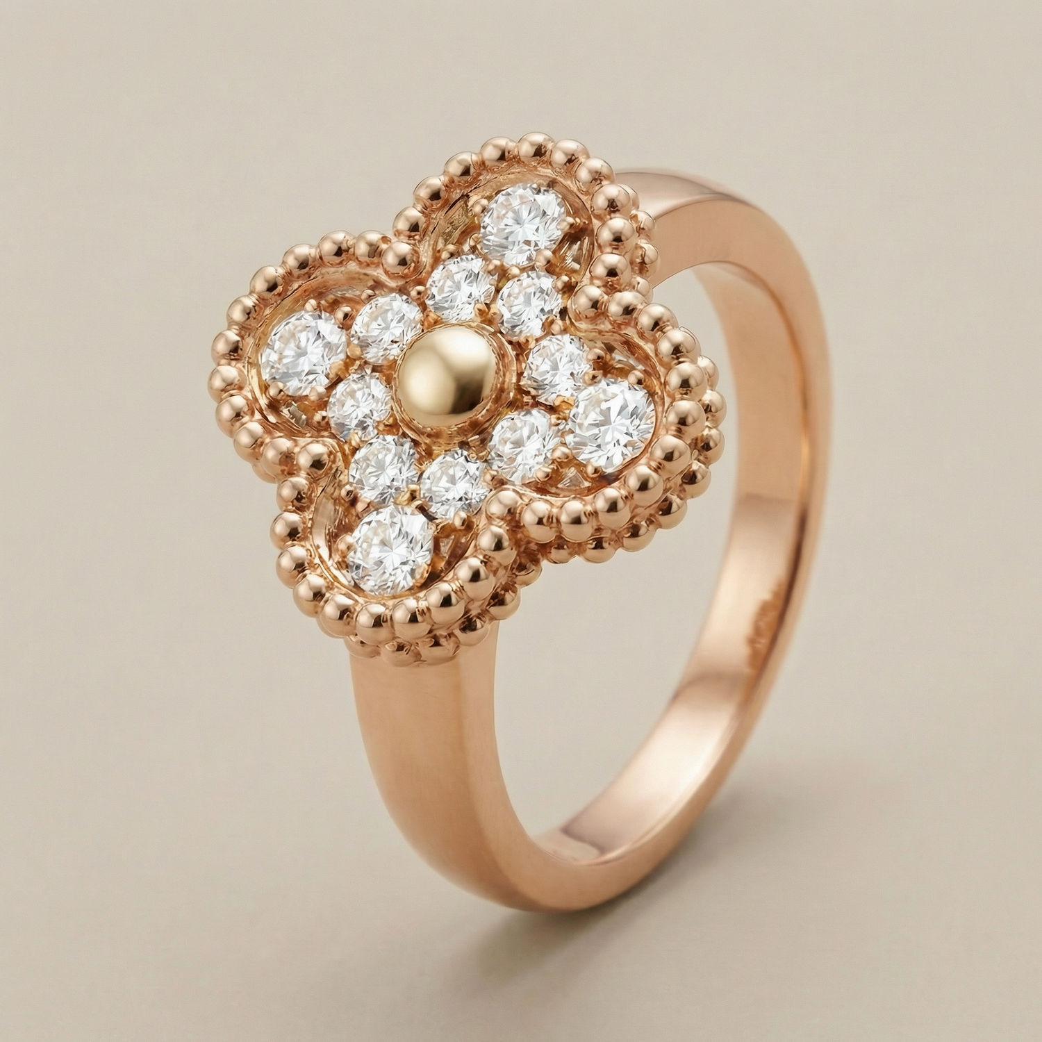 Vintage Alhambra Pavé Ring