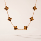 Vintage Alhambra Tiger’s Eye 10 Motifs Necklace