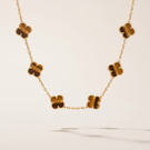 Vintage Alhambra Tiger’s Eye 10 Motifs Necklace