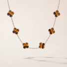 Vintage Alhambra Tiger’s Eye 10 Motifs Necklace