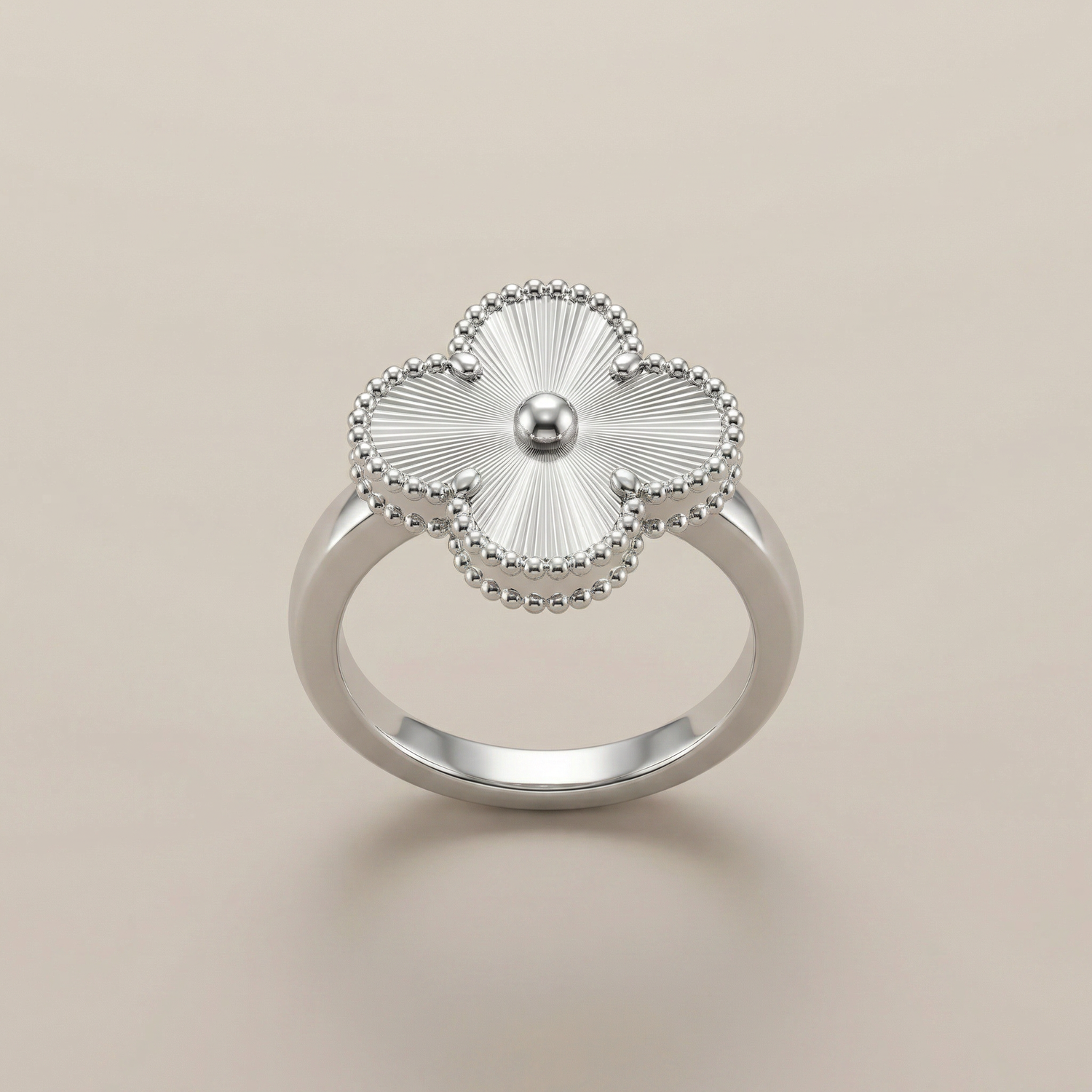 Vintage White Gold Alhambra Ring