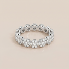 Fleurette Floral Eternity Pavé Diamonds Ring