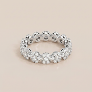Fleurette Floral Eternity Pavé Diamonds Ring