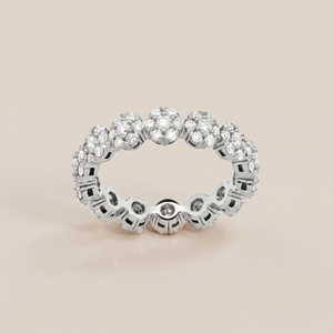 Fleurette Floral Eternity Pavé Diamonds Ring