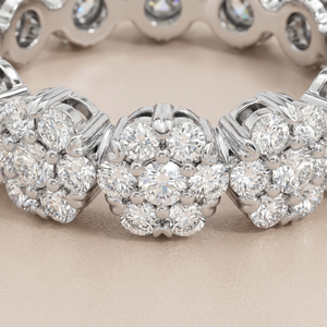 Fleurette Floral Eternity Pavé Diamonds Ring