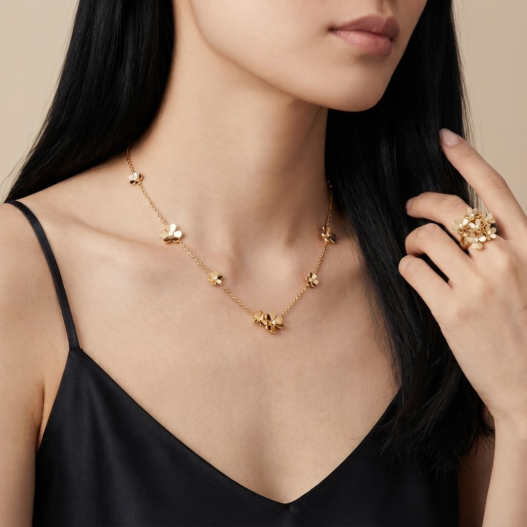 Frivole 9 Flowers Mini Model Necklace