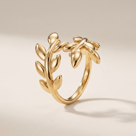 Vine Bypass Leaf Ring