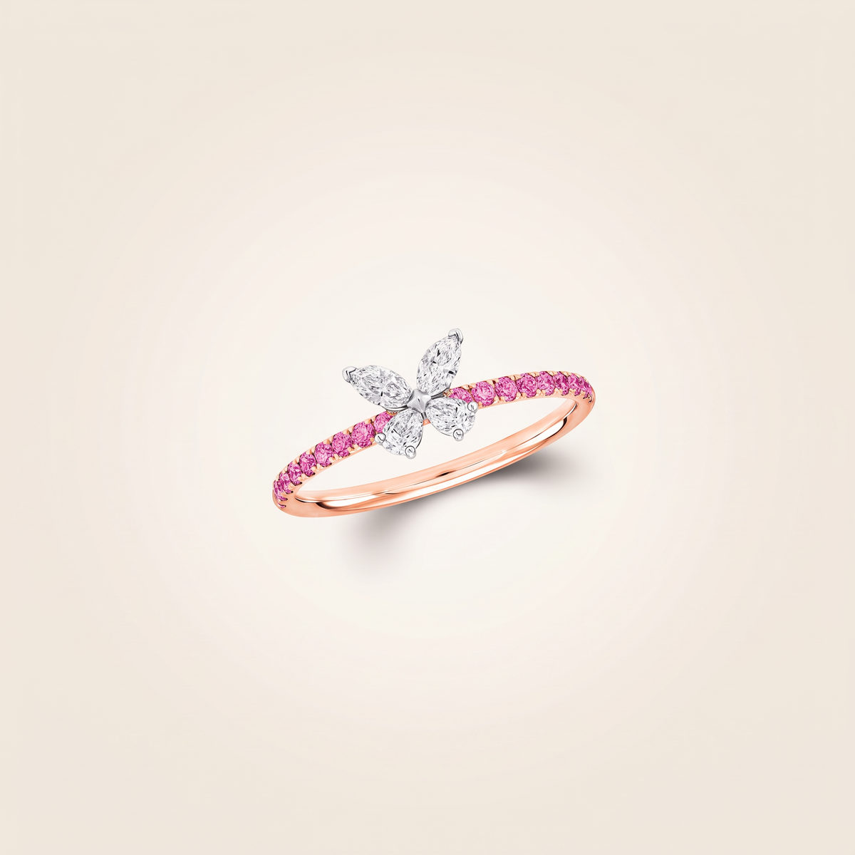 G Mini Butterfly Pavé Ring