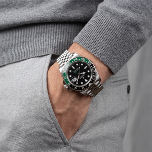 GMT Master II 126720 Sprite Bezel Steel Black Dial Automatic Men's Watch