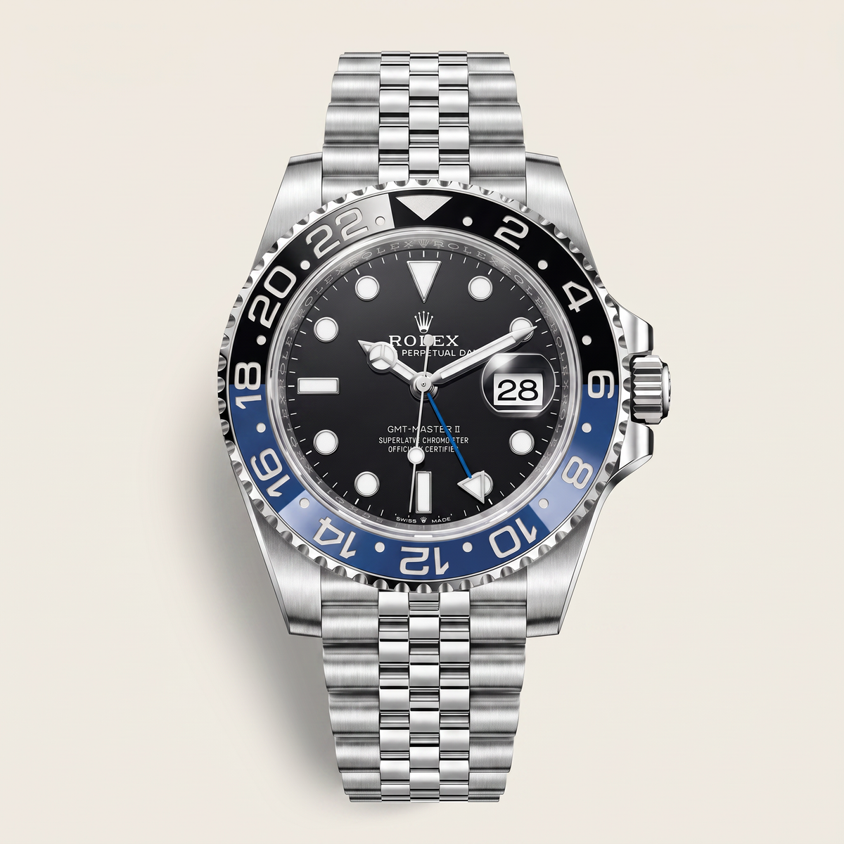 GMT-Master II  Steel Black Blue Batman Bezel Men's Watch