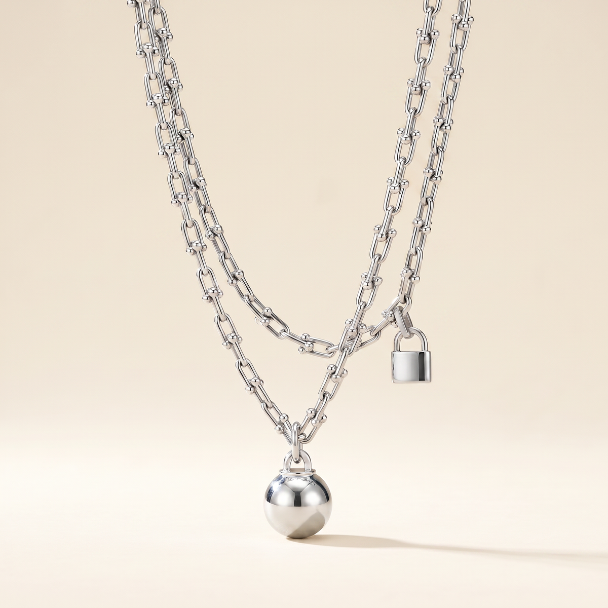 HardWear White Lock Sphere Pendant Necklace
