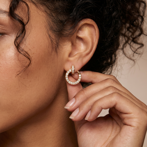 Juste Un Clou  Pavé Diamonds Small Hoop Earrings