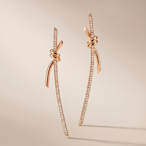 Knot Pavé Drop Earrings