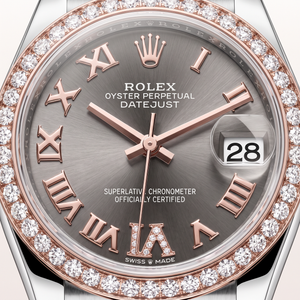 Lady-datejust Dark Rhodium Roman Number Dial Everose Gold Automatic Watch