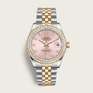 Lady-Datejust Metallic Pink Diamond Dial Two Tone Automatic Watch