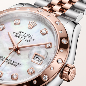 Lady-datejust Mother of Pearl Dial Star Bezel Rose Gold Watch