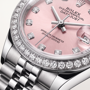 Lady-Datejust Pink Diamond Dial And Bezel Women's Watch