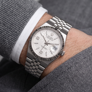 Land-Dweller Oystersteel White Gold Dial Automatic Watch