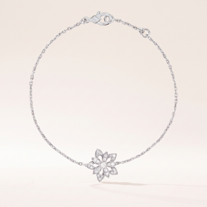 Lotus Pavé Diamonds Flower Bracelet